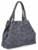 Kožené kabelka shopper bag Vittoria Gotti indigo 5566-Sin